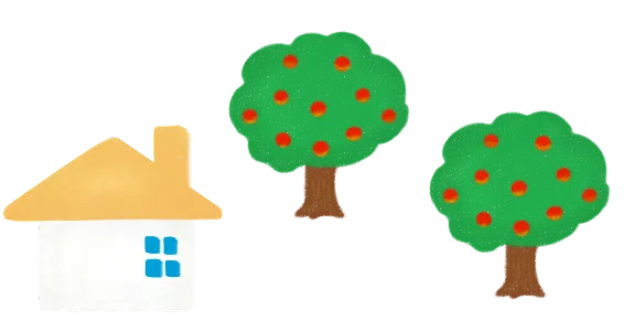 家とりんごの木